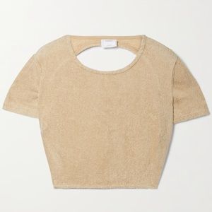 NWT! TERRY. Open-Back Cropped Top